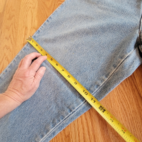 HUNT CLUB ♡ Vintage Hi-Rise Wide Leg Factory Faded Denim Blue Jeans 10P - Picture 15 of 16